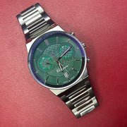  Shop Authentic Salvatore Ferragamo Sapphire Chrono Green Dial Silver Steel Strap Watch for Men - SFME00421 - Luxxuri
