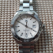  Shop Authentic Tag Heuer Aquaracer Quartz White Dial Silver Steel Strap Watch for Men - WAY1111.BA0928 - Luxxuri