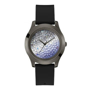  Shop Authentic Guess Crush Crystals Silver Dial Black Rubber Strap Watch for Women - W1223L4 - Luxxuri