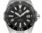  Shop Authentic Tag Heuer Aquaracer Automatic Black Dial Silver Steel Strap Watch for Men - WAY211A.BA0928 - Luxxuri