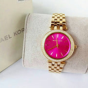  Shop Authentic Michael Kors Darci Pink Dial Gold Steel Strap Watch for Women - MK3444 - Luxxuri