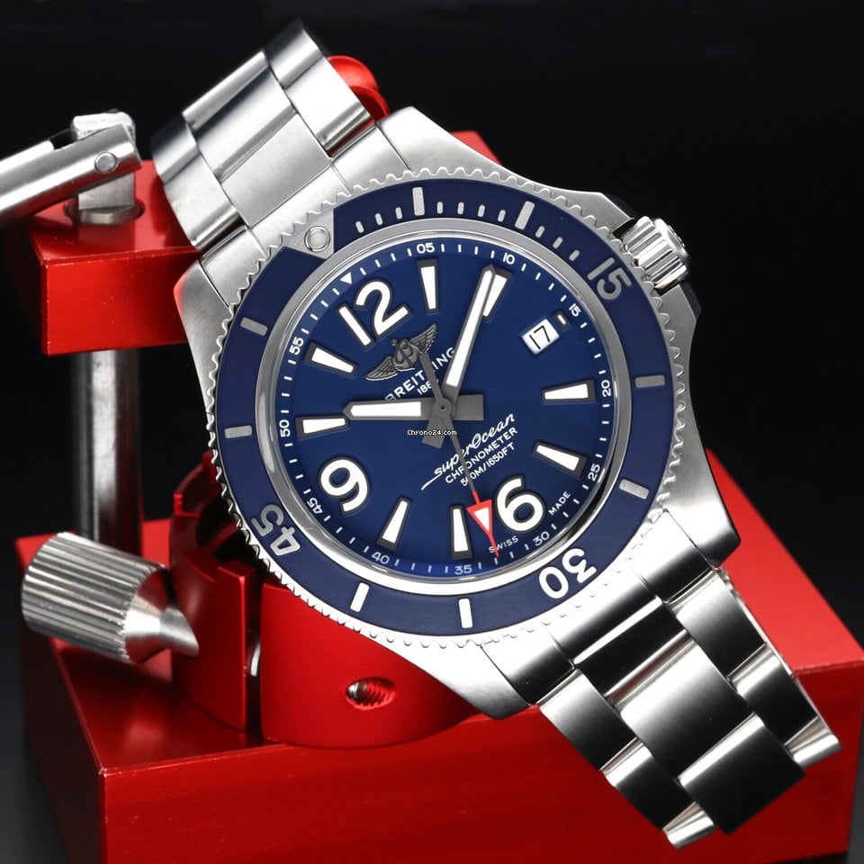  Shop Authentic Breitling Superocean Automatic 42mm Blue Dial Silver Steel Strap Watch for Men - A17366D81C1A1 - Luxxuri