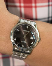  Shop Authentic Longines Record Black Dial Automatic Stainless Steel 40mm Watch for Men - L2.821.4.56.6 - Luxxuri