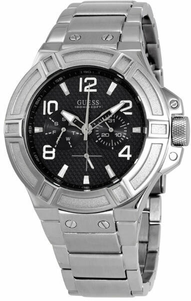  Shop Authentic Guess Rigor Quartz Black Dial Silver Steel Strap Watch For Men - W0218G2 - Luxxuri