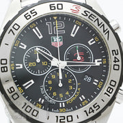  Shop Authentic Tag Heuer Formula 1 Senna Limited Edition Chronograph Black Dial Silver Steel Strap Watch for Men - CAZ1013.BA0883 - Luxxuri