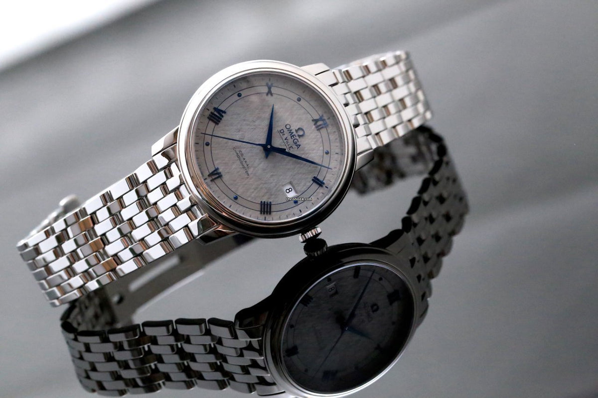  Shop Authentic Omega De Ville Prestige Co-Axial Grey Dial Silver Steel Strap Watch for Men - 424.10.40.20.06.002 - Luxxuri