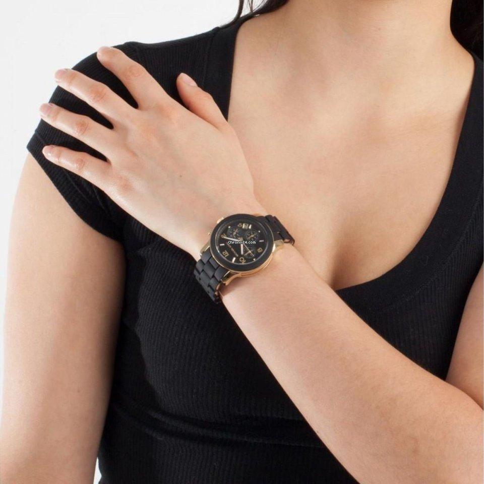  Shop Authentic Michael Kors Runway Black Dial Black Silicone Strap Watch for Women - MK5191 - Luxxuri