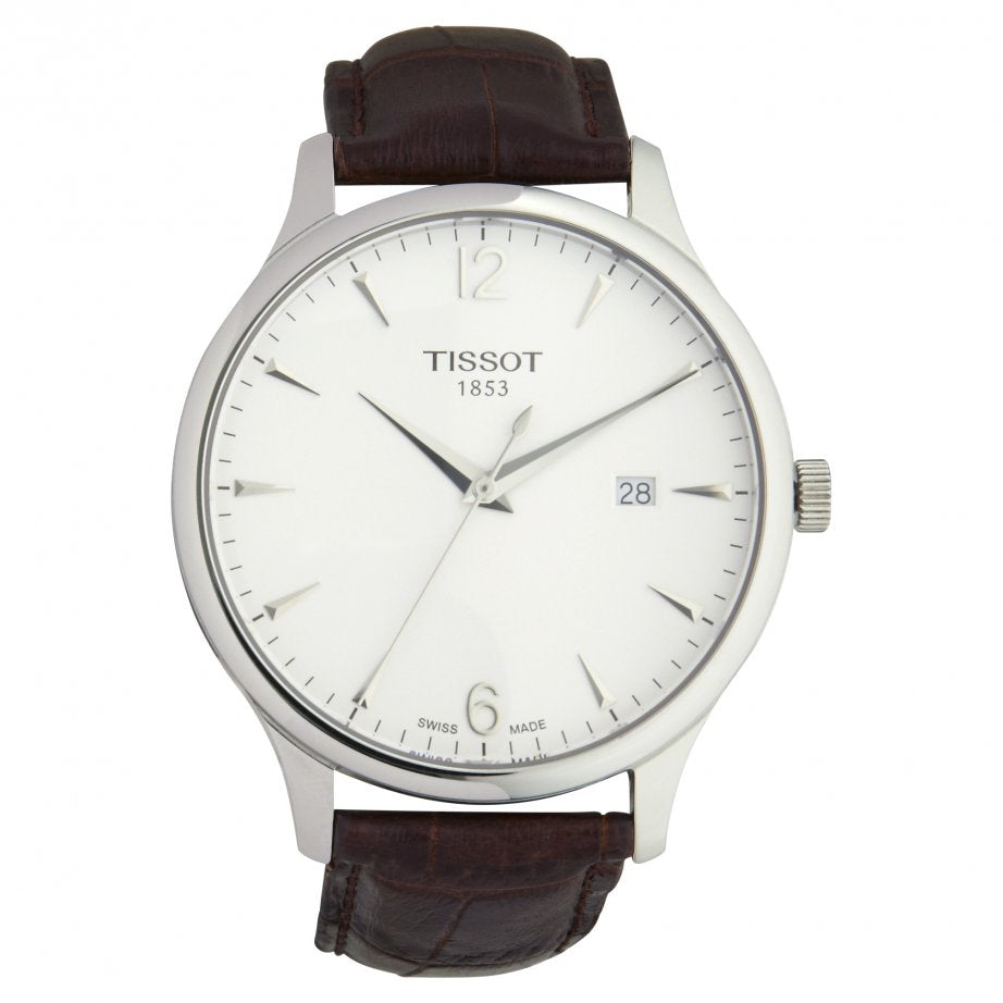  Shop Authentic Tissot T Classic Tradition White Dial Brown Leather Strap Watch For Men - T063.610.16.037.00 - Luxxuri