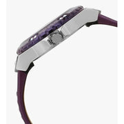  Shop Authentic Guess Limelight Quartz Silver Dial Purple Leather Strap Watch For Women - W0775L6 - Luxxuri