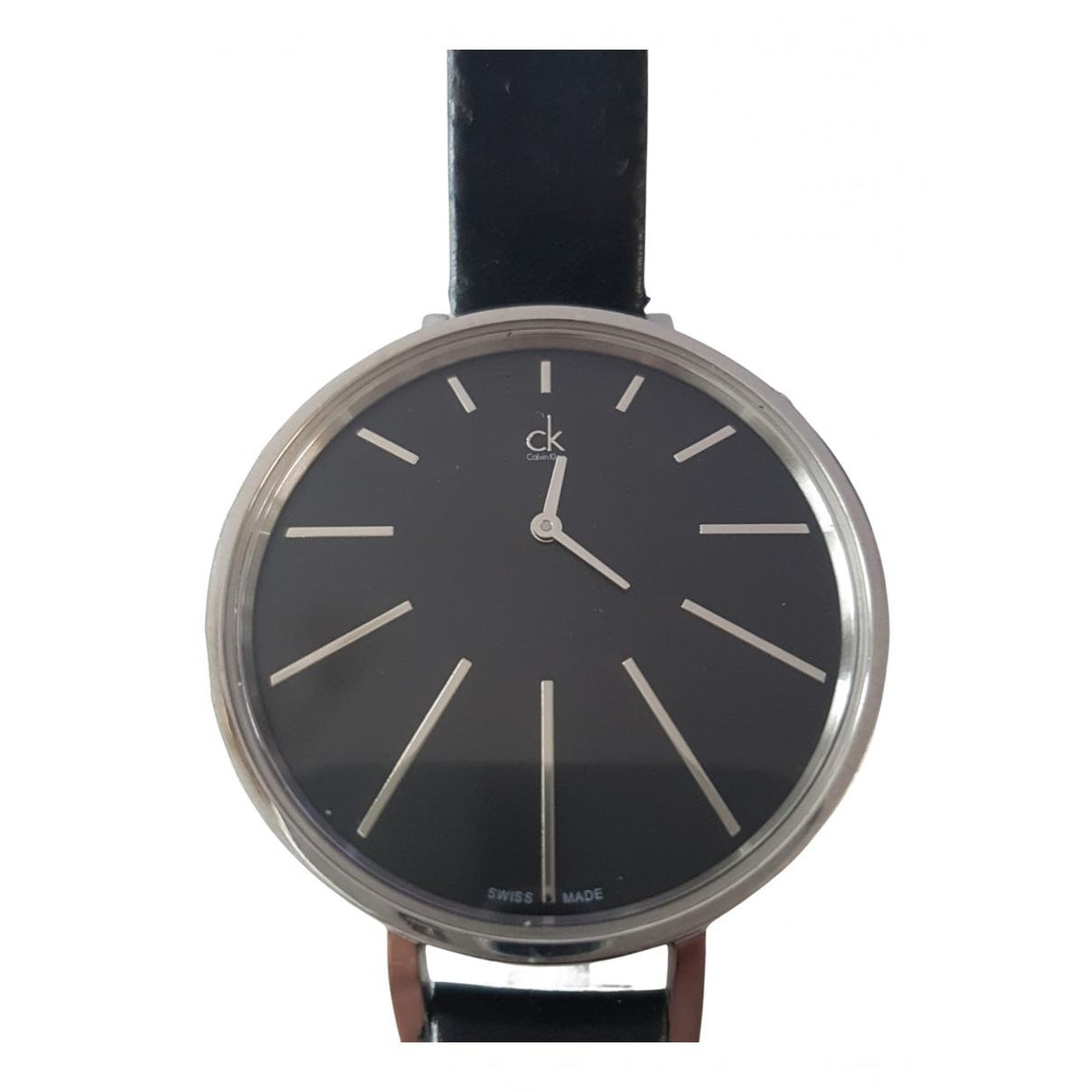  Shop Authentic Calvin Klein Equal Black Dial Black Leather Strap Watch for Women - K3E231C1 - Luxxuri