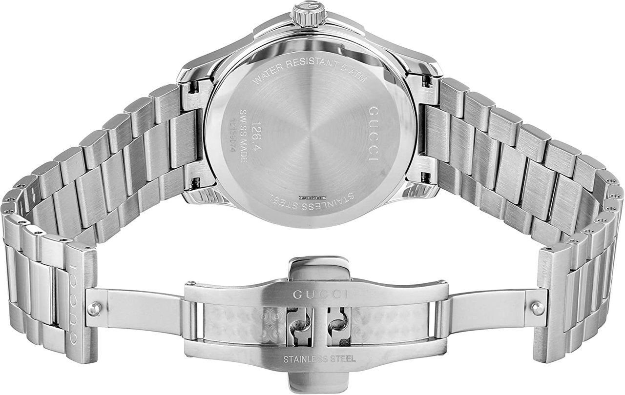  Shop Authentic Gucci G Timeless Grey Dial Silver Steel Strap Watch For Men - YA126441 - Luxxuri