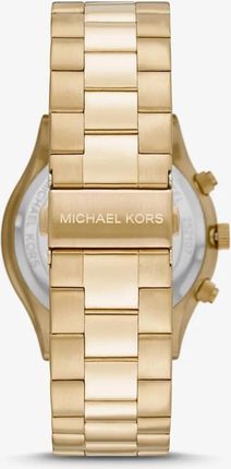  Shop Authentic Michael Kors Slim Runway Chronograph Gold Dial Gold Steel Strap Watch For Men - MK8909 - Luxxuri
