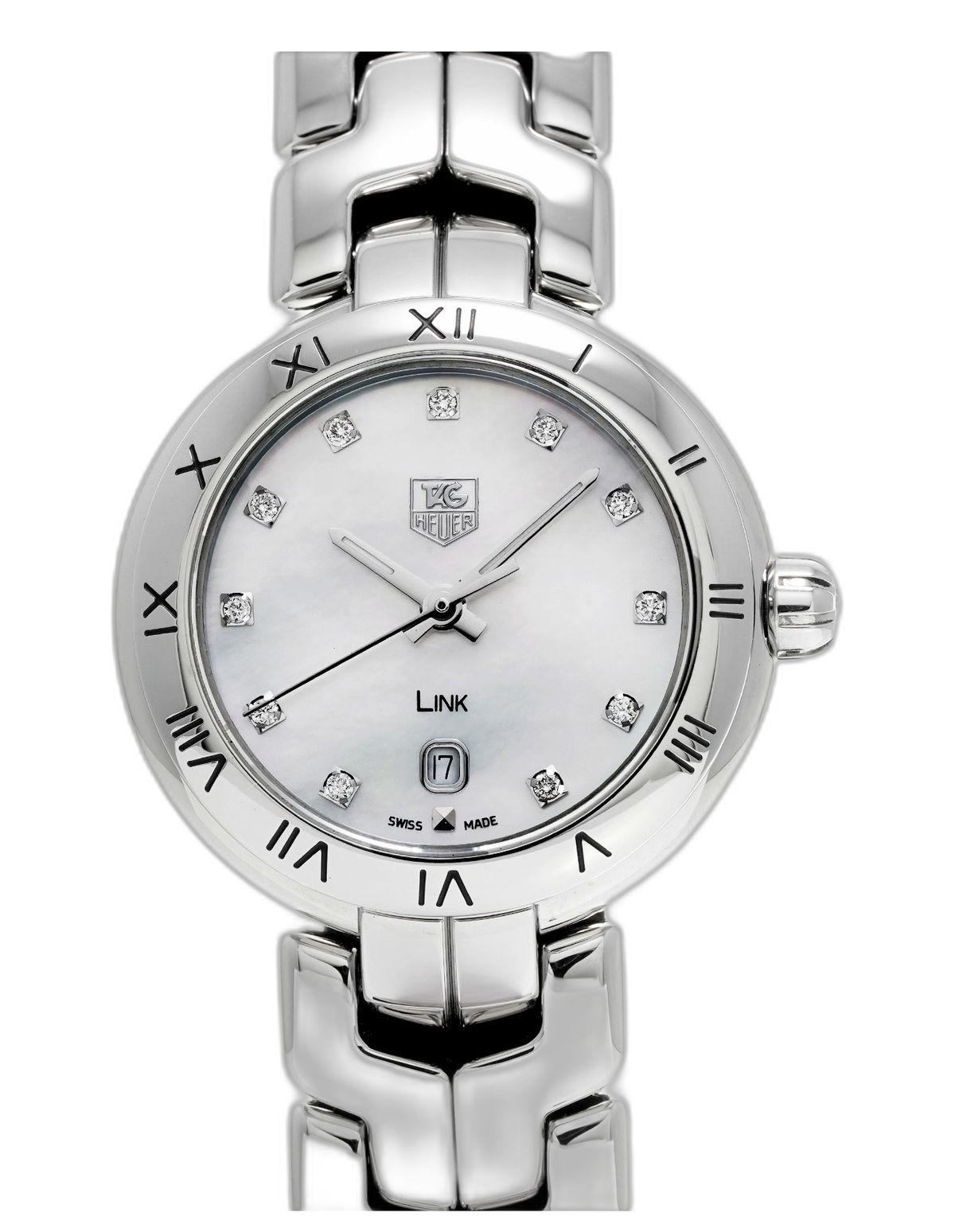  Shop Authentic Tag Heuer Link Diamonds Mother of Pearl Dial Silver Steel Strap Watch for Women -  WAT1417.BA0954 - Luxxuri