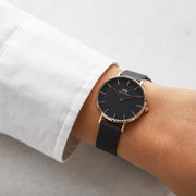  Shop Authentic Daniel Wellington Petite Ashfield Black Dial Black Mesh Strap Watch for Women - DW00100307 - Luxxuri