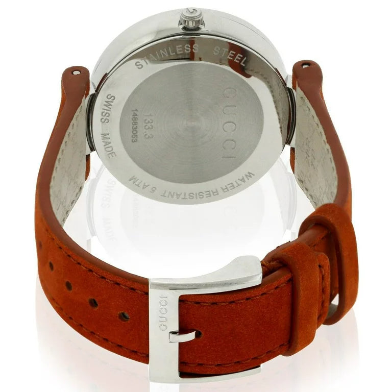  Shop Authentic Gucci Interlocking G Quartz Orange Dial Orange Leather Strap Watch For Women - YA133316 - Luxxuri
