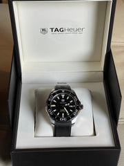  Shop Authentic Tag Heuer Aquaracer Calibre 5 Automatic Black Dial Black Rubber Strap Watch for Men - WAY201A.FT6142 - Luxxuri