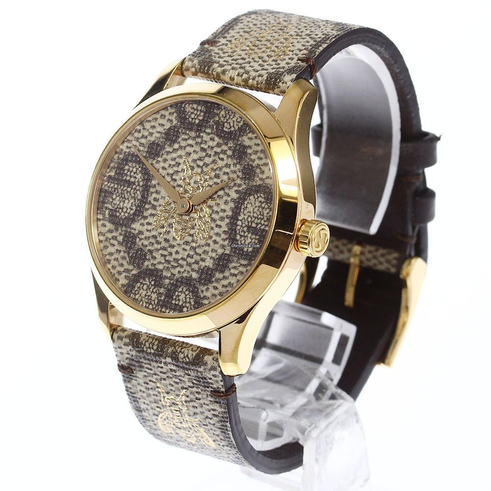  Shop Authentic Gucci G Timeless Brown Dial Brown Leather Strap Watch For Men - YA1264068 - Luxxuri