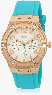  Shop Authentic Guess Jet Setter White Dial Turquoise Silicone Strap Watch For Women - W0564L3 - Luxxuri