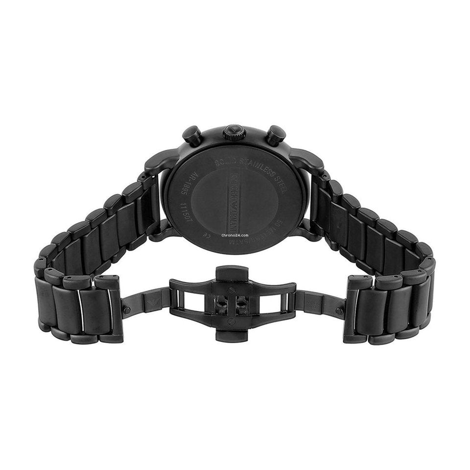  Shop Authentic Emporio Armani Luigi Chronograph Black Dial Black Stainless Steel Watch For Men - AR1895 - Luxxuri