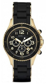  Shop Authentic Marc Jacobs Rock Chronograph Black Dial Black Silicone Strap Watch for Women - MBM2552 - Luxxuri