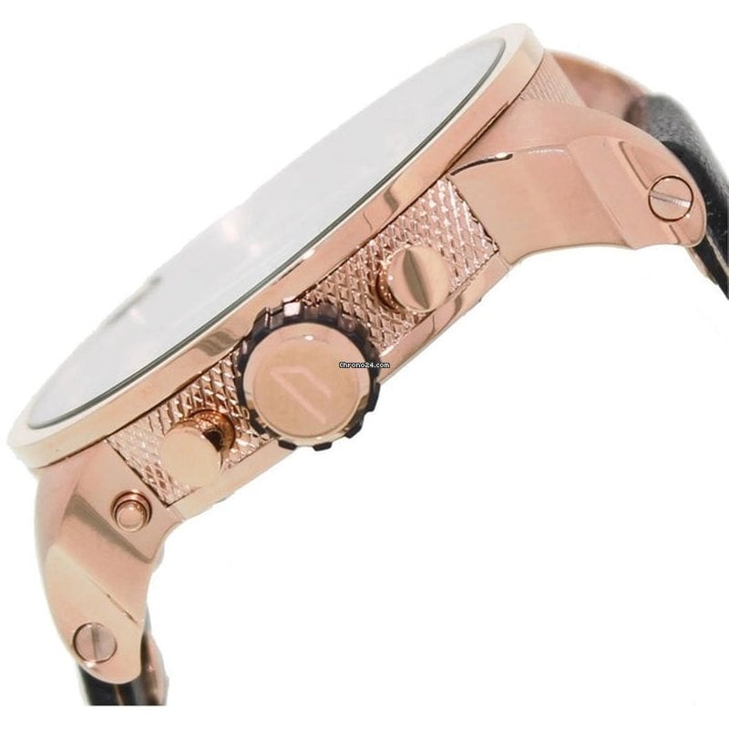  Shop Authentic Diesel Little Daddy Black & Gold Dial Black Leather StrapWatch For Men - DZ7282 - Luxxuri