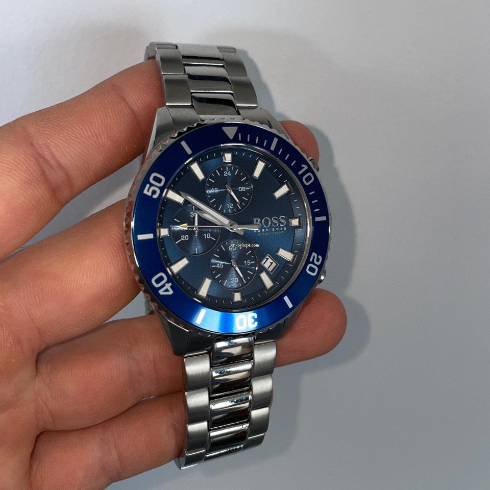  Shop Authentic Hugo Boss Admiral Blue Dial Silver Steel Strap Watch for Men - 1513907 - Luxxuri