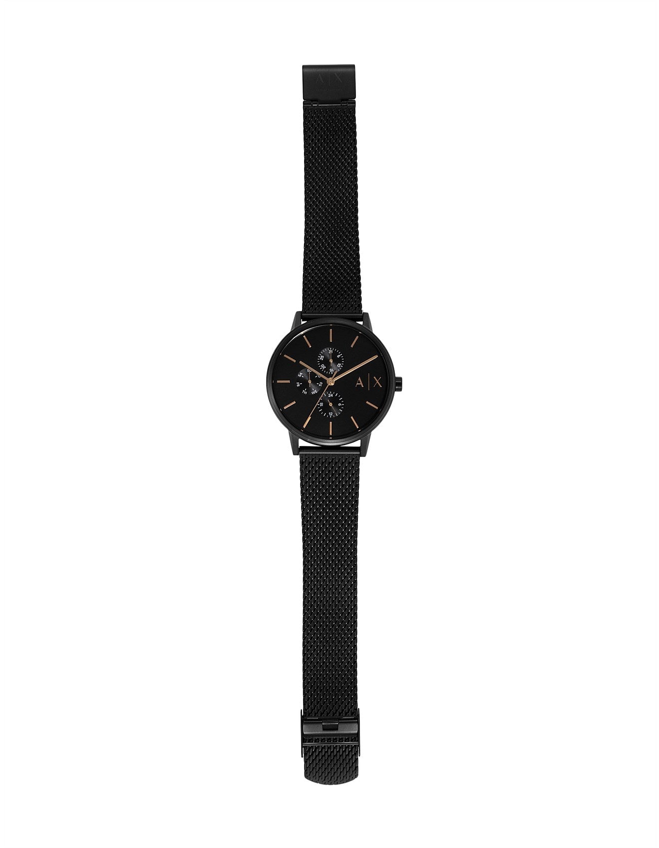  Shop Authentic Armani Exchange Cayde Chronograph Black Dial Black Mesh Strap Watch For Men - AX2716 - Luxxuri