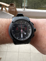  Shop Authentic Burberry The Endurance Chronograph Black Dial Black Rubber Strap Watch For Men - BU9802 - Luxxuri