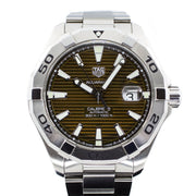  Shop Authentic Tag Heuer Aquaracer Calibre 5 Automatic Sunray Brown Dial Silver Steel Strap Watch for Men - WAY2018.BA0927 - Luxxuri