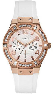  Shop Authentic Guess Diamonds White Dial White Rubber Strap Watch For Women - W0426L1 - Luxxuri