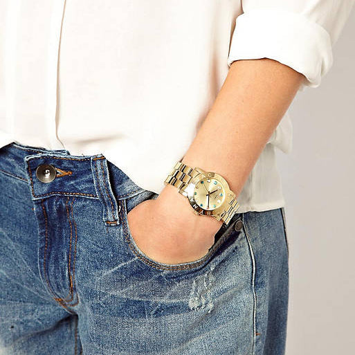  Shop Authentic Marc Jacobs Amy Dexter Gold Dial Gold Steel Strap Watch for Women - MBM3215 - Luxxuri