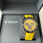  Shop Authentic Tag Heuer Formula 1 Chronograph Yellow Dial Yellow Rubber Strap Watch for Men - CAZ101AM.FT8054 - Luxxuri