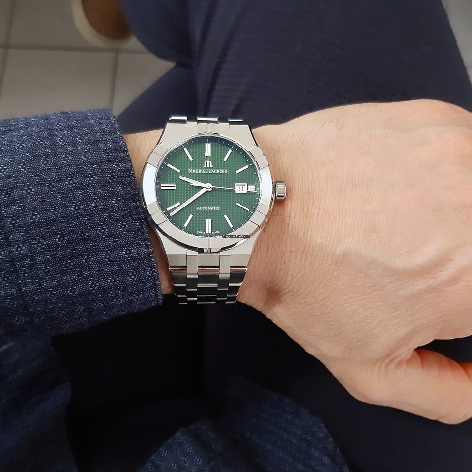  Shop Authentic Maurice Lacroix Aikon Automatic Green Dial Silver Steel Strap Watch for Men - AI1807-SS002-630-1 - Luxxuri
