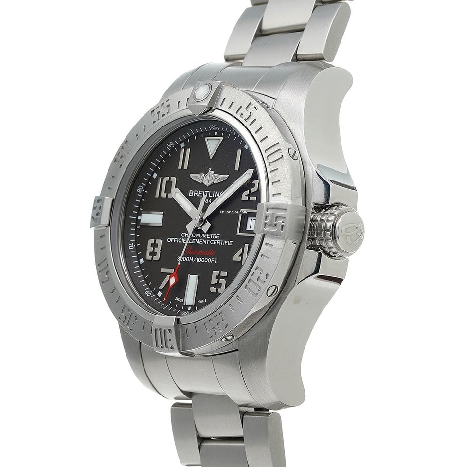  Shop Authentic Breitling Avenger II Seawolf 45mm Grey Dial Silver Steel Strap Mens Watch - A1733110/F563 - Luxxuri