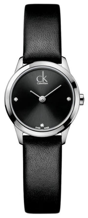  Shop Authentic Calvin Klein Minimal Black Dial Black Leather Strap Watch for Women - K3M231CS - Luxxuri