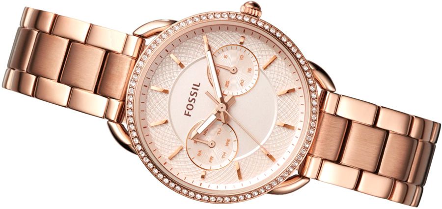  Shop Authentic Fossil Tailor Rose Gold Dial Rose Gold Steel Strap Watch for Women - ES4264 - Luxxuri