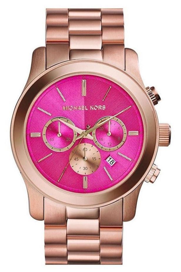  Shop Authentic Michael Kors Runway Pink Dial Rose Gold Steel Strap Watch for Women - MK5931 - Luxxuri