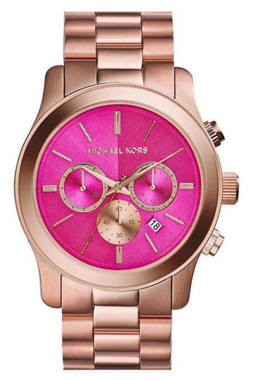  Shop Authentic Michael Kors Runway Pink Dial Rose Gold Steel Strap Watch for Women - MK5931 - Luxxuri