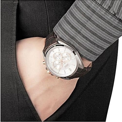  Shop Authentic Hugo Boss Driver Quartz Silver Dial Brown Leather Strap Watch For Men - HB1512881 - Luxxuri