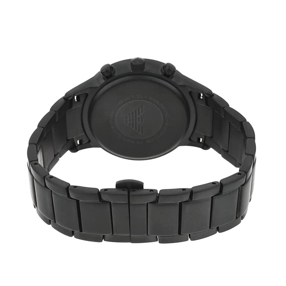  Shop Authentic Emporio Armani Renato Chronograph Mother of Pearl Black Dial Black Steel Strap Watch For Men - AR11275 - Luxxuri
