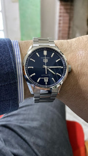  Shop Authentic Tag Heuer Carrera Date Blue Dial Silver Steel Strap Watch for Men - WBN2112.BA0639 - Luxxuri