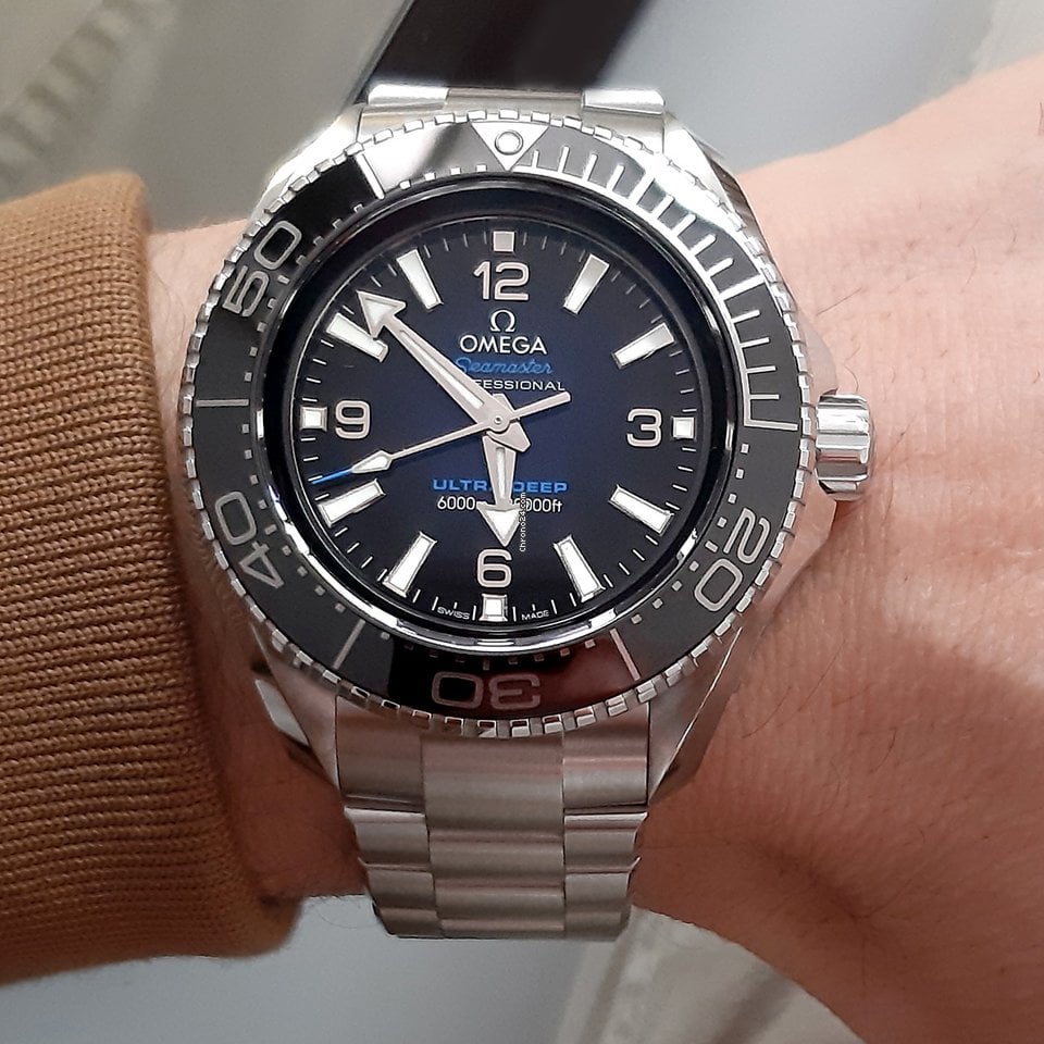  Shop Authentic Omega Seamaster Planet Ocean 6000M Co Axial Master Chronometer Blue Dial Silver Steel Strap Watch for Men - 21530462103001 - Luxxuri