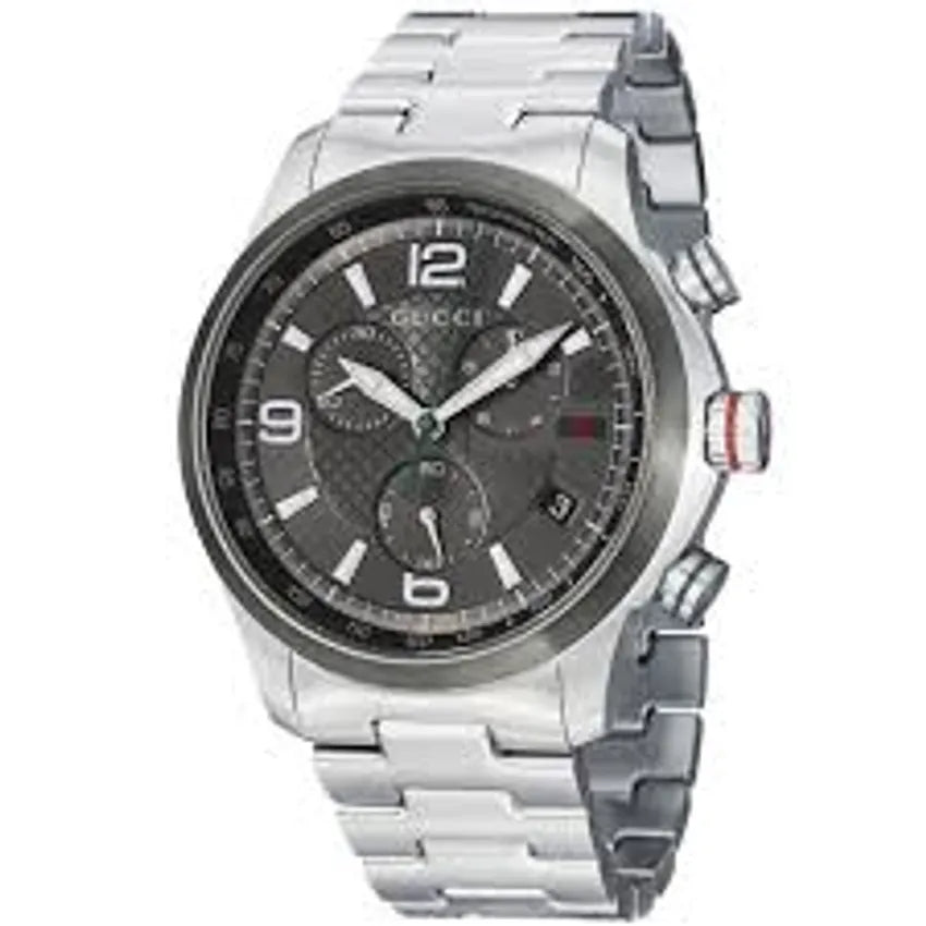  Shop Authentic Gucci G Timeless Chronograph Grey Dial Silver Steel Strap Watch For Men -  YA126238 - Luxxuri