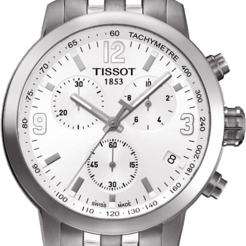  Shop Authentic Tissot PRC 200 Chronograph White Dial Silver Steel Strap Watch For Men - T055.417.11.017.00 - Luxxuri