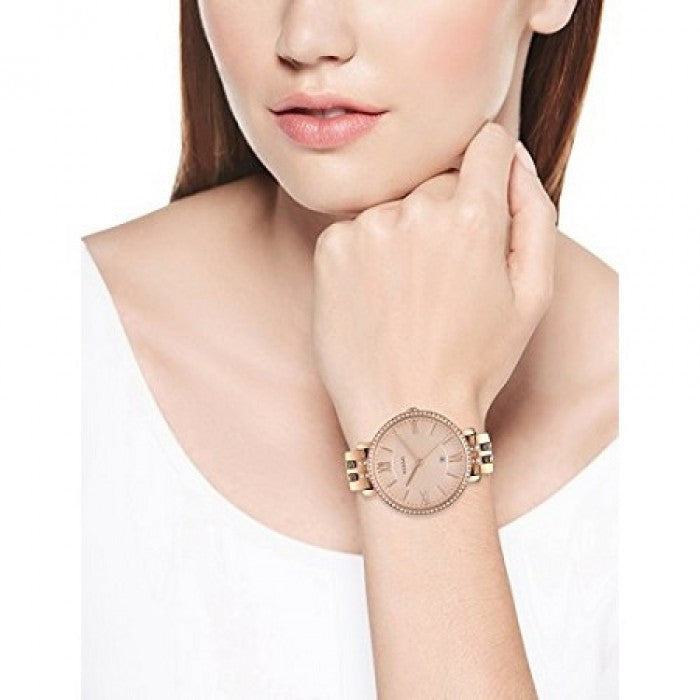  Shop Authentic Fossil Jacqueline Rose Gold Dial Rose Gold Steel Strap Watch for Women - ES3546 - Luxxuri