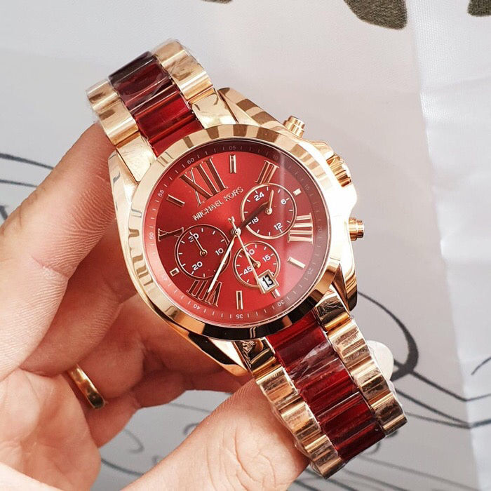  Shop Authentic Michael Kors Bradshaw Burgundy Dial Two Tone Steel Strap Watch for Women - MK6270 - Luxxuri