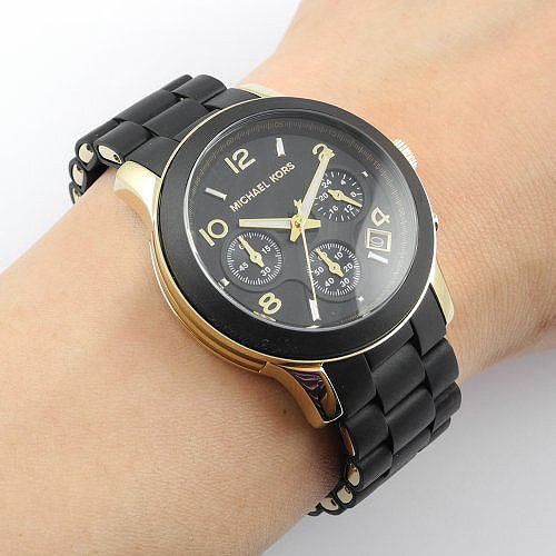  Shop Authentic Michael Kors Runway Black Dial Black Silicone Strap Watch for Women - MK5191 - Luxxuri