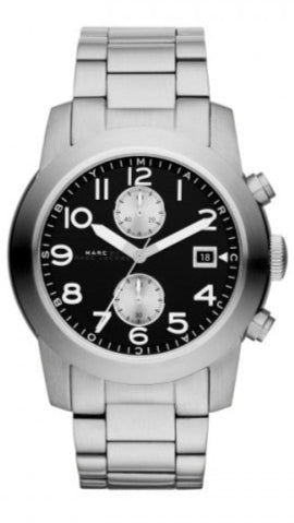  Shop Authentic Marc Jacobs Larry Chronograph Black Dial Silver Steel Strap Watch for Men - MBM5050 - Luxxuri