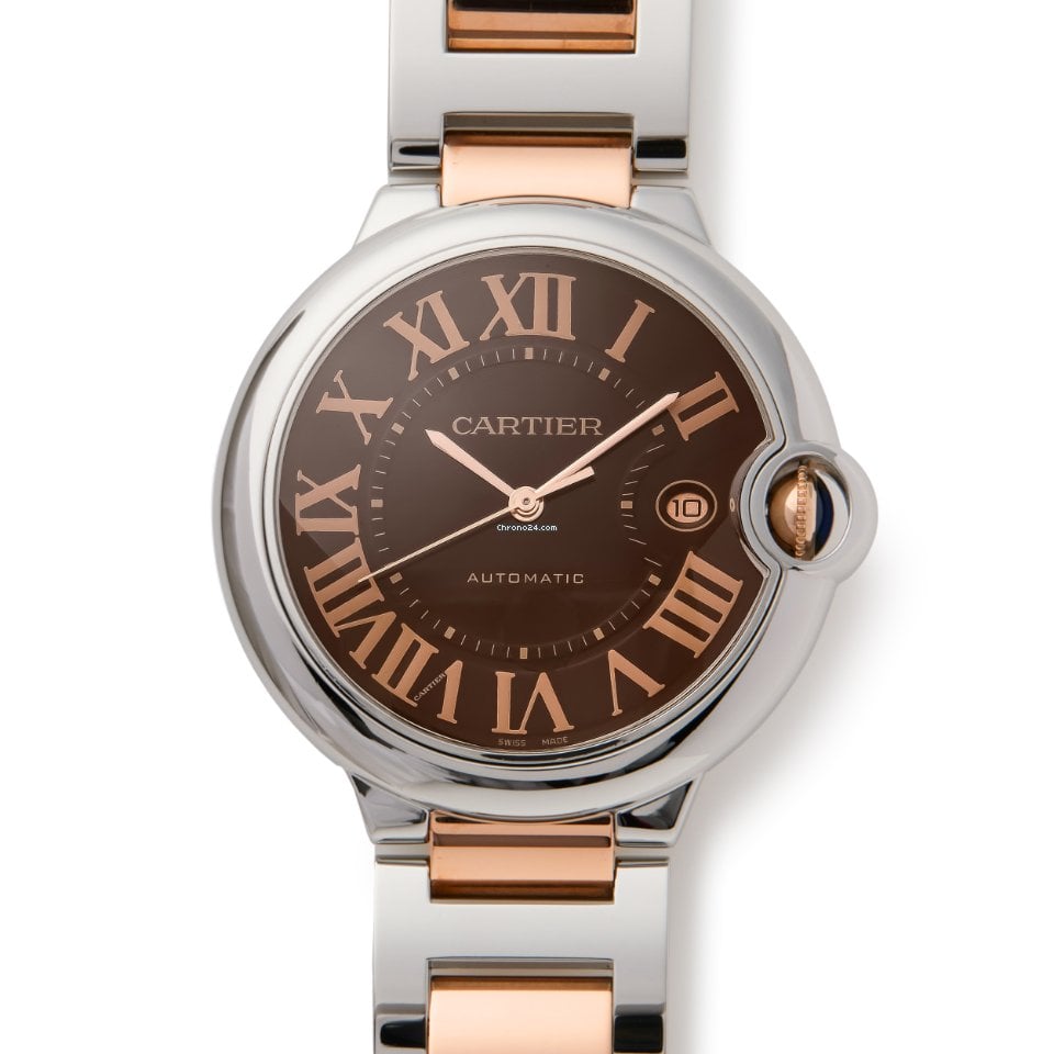  Shop Authentic Cartier Ballon Bleu de Cartier Brown Dial Two Tone Steel Strap Watch for Men - W6920032 - Luxxuri