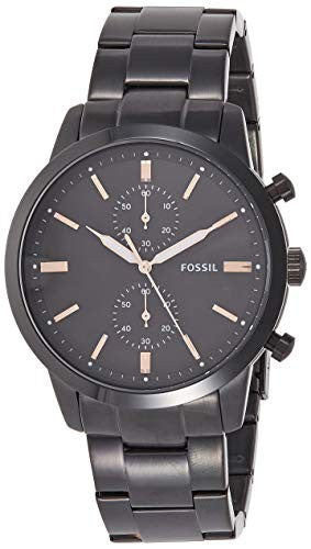  Shop Authentic Fossil Townsman Chronograph Black Dial Black Steel Strap Watch for Men - FS5379 - Luxxuri